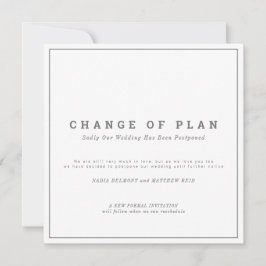 Trouw of evenement wijziging van plan uitgesteld save the date