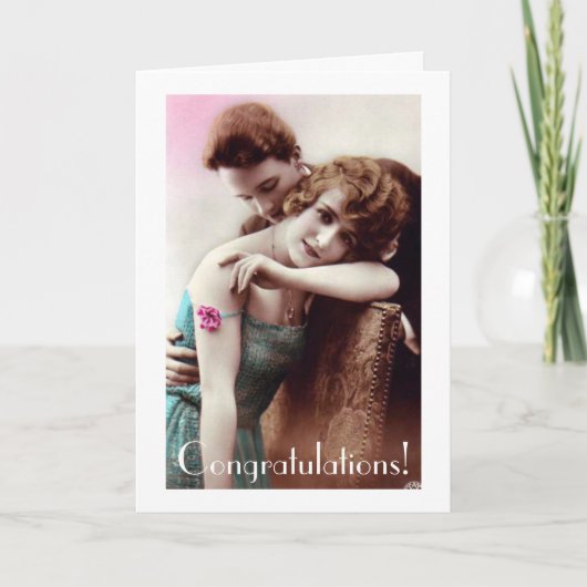 Trouw- of jubileumkaart voor vintage koppel kaart (Voorkant)