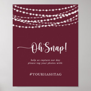 Trouw Oh Snap Rustieke Slingerlichtjes Burgundy Poster