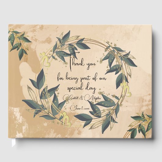 Trouw Olijf Krans Persoonlijk Gastboek Gastenboek (Voorkant)