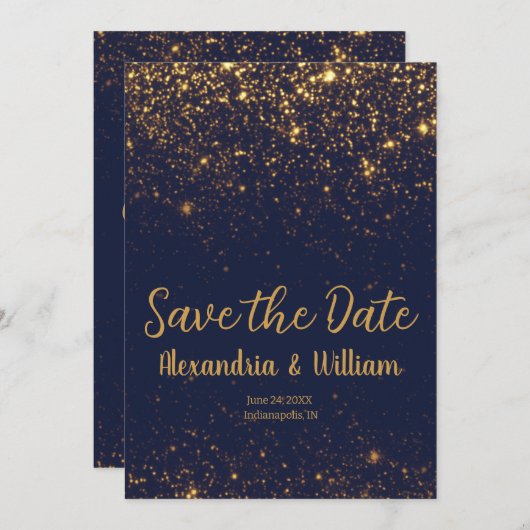 Trouw onder de sterren Save the Date uitnodiging (Voorkant / Achterkant)