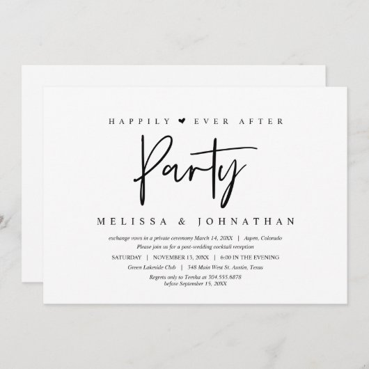 Trouw ontsnapping, Fijne vervolgfeest Kaart (Voorkant / Achterkant)