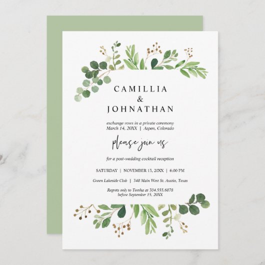 Trouw ontsnapping, groene tuinontwerpen kaart (Voorkant / Achterkant)