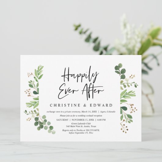 Trouw ontsnapping, 'Happily ever after' diner Kaart (Staand voorkant)