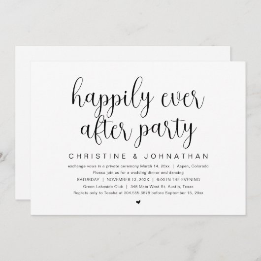 Trouw ontsnapping, Happily Ever After Feest Kaart (Voorkant / Achterkant)