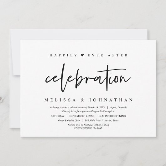 Trouw ontsnapping, Modern, Gelukkig voor altijd Kaart (Voorkant)