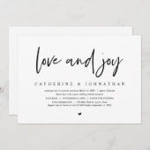Trouw ontsnapping, modern minimalistisch, liefde e kaart (Voorkant / Achterkant)