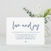 Trouw ontsnapping, modern minimalistisch, liefde e kaart (Staand voorkant)