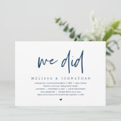 Trouw ontsnapping, Modern Minimalistisch, we feest Kaart (Staand voorkant)