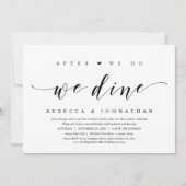Trouw ontsnapping, Na We Do, We Dine Uitnodiging (Voorkant)