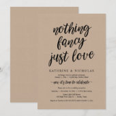 Trouw ontsnapping, Niets fancy, Alleen Liefde, Kra Kaart (Voorkant / Achterkant)