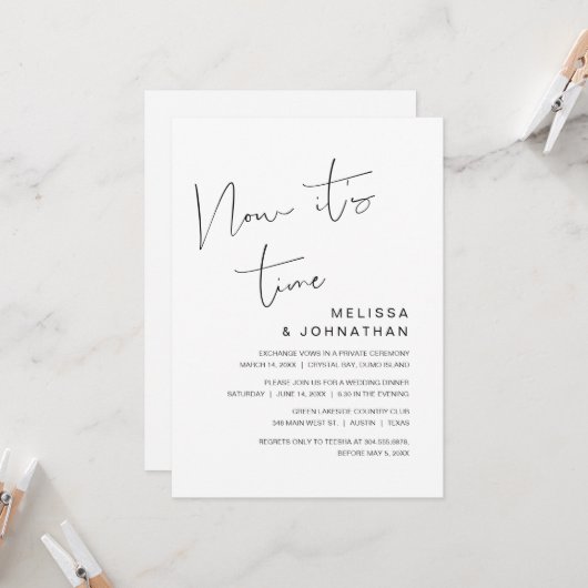 Trouw ontsnapping, Nu is het tijd  Kaart (Voorkant / Achterkant in situ)