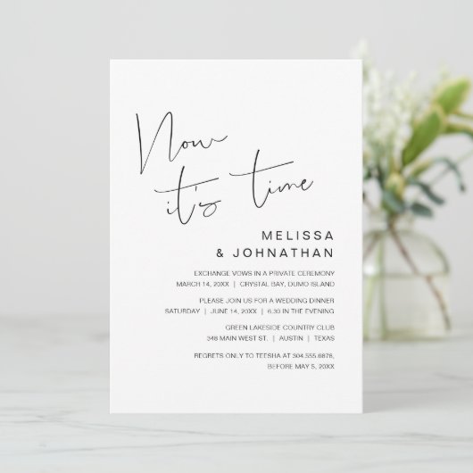 Trouw ontsnapping, Nu is het tijd Kaart (Staand voorkant)