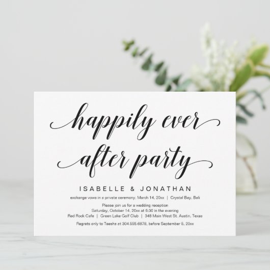 Trouw Ontwijkend, Elegante Klasse Zwarte Script Kaart (Staand voorkant)