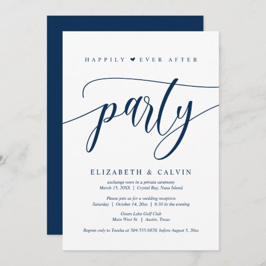 Trouw Ontwijking, Happily Ever After Feest  Kaart (Voorkant / Achterkant)