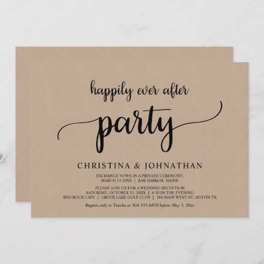 Trouw Ontwijking, Happily Ever After Feest, Kraft Kaart (Voorkant / Achterkant)