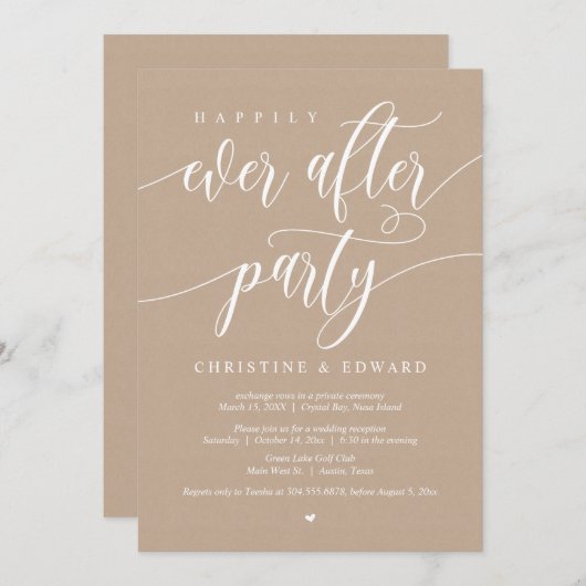 Trouw Ontwijking, Happily Ever After Feest, Kraft Kaart (Voorkant / Achterkant)