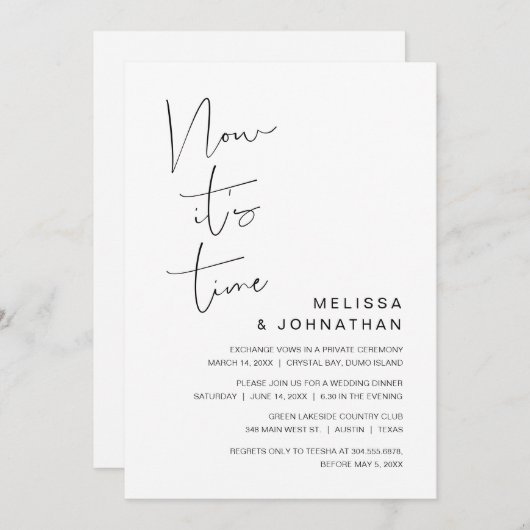 Trouw Ontwijking, Nu is het Tijd Uitnodiging (Voorkant / Achterkant)