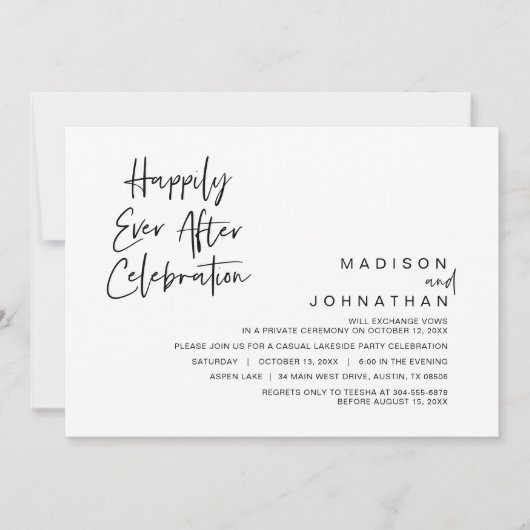 Trouw Ontwijkingsfeest, Happily Ever After Viering Kaart (Voorkant)