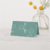 Trouw op het strand met aqua zeeschelpen plaatskaartje (Achterkant)