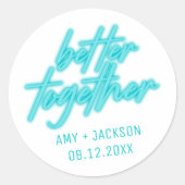 Trouw Opslagbericht 'Better Together' Ronde Sticker (Voorkant)