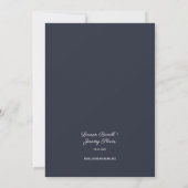 Trouw Ornate Vintage Bloem Navy & Wit Kaart (Achterkant)