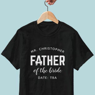 Trouw Ouder Vader van de Bruid Naam T-shirt