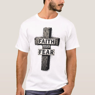 Trouw Over Angst Kruis Vintage Graveershirt (1) T-shirt