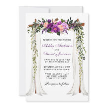 Trouw Overkapping Aquarel Paarse Bloemen