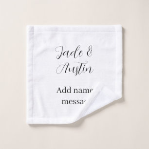 Trouw paar naam bericht datum romantisch elegant  washandje