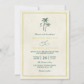 Trouw Palm Coast Drift Strand QR Code Huwelijk Kaart (Voorkant)