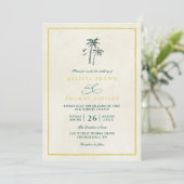 Trouw Palm Coast Drift Strand QR Code Huwelijk Kaart (Staand voorkant)