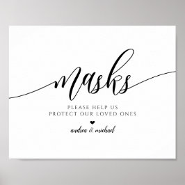Trouw-PBM-maskers Social Distancing Bord Poster
