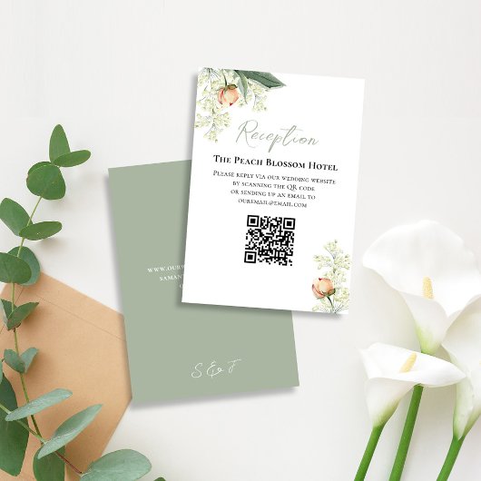 Trouw Peach Receptie QR Code RSVP Informatiekaartje