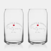 Trouw persoonlijke namen en stichtingsjaar met har blikvorm glas (Achterkant)