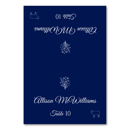 Trouw plaats kaart-Wildflower Elegance-Vlees- Kaart (Voorkant)