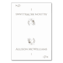 Trouw Place cards-Vis icoon-Bloemen met een Hart Kaart