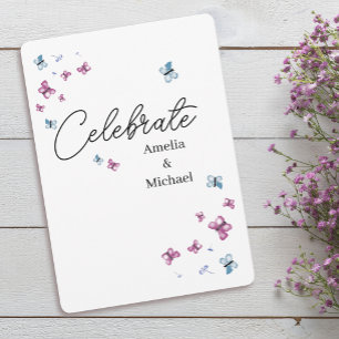 Trouw Pretty Pink Blue Butterfly Kaart