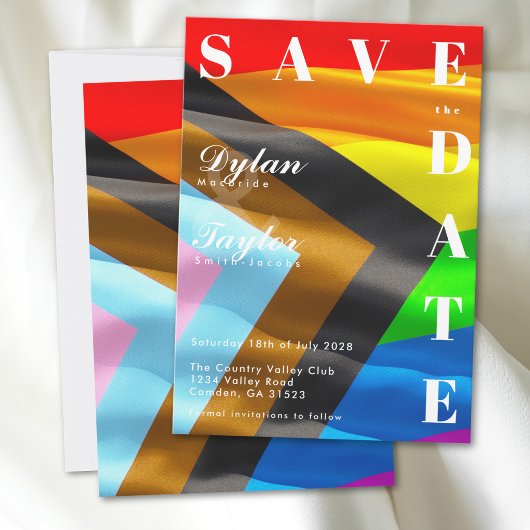 Trouw Pride Vlag Typografie Save the Date