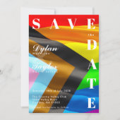 Trouw Pride Vlag Typografie Save the Date (Voorkant)