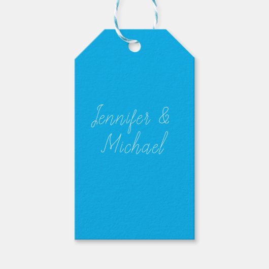 Trouw Professioneel Klassiek Handgeschrift Blauw Cadeaulabel (Voorkant)