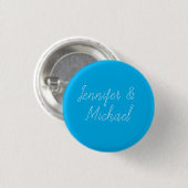 Trouw Professioneel Klassiek Handgeschrift Blauw Ronde Button 3,2 Cm (Voorkant /achterkant)