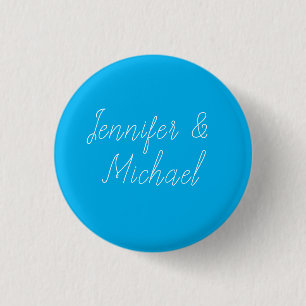 Trouw Professioneel Klassiek Handgeschrift Blauw Ronde Button 3,2 Cm