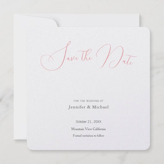 Trouw Professioneel Minimalistisch Eenvoudig Moder Save The Date (Voorkant)