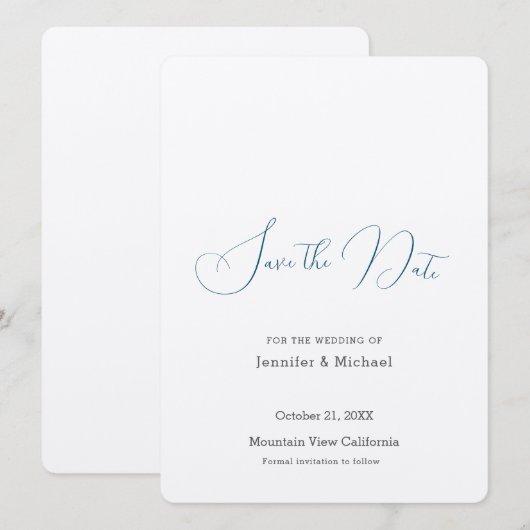 Trouw Professioneel Minimalistisch Eenvoudig Moder Save The Date (Voorkant / Achterkant)