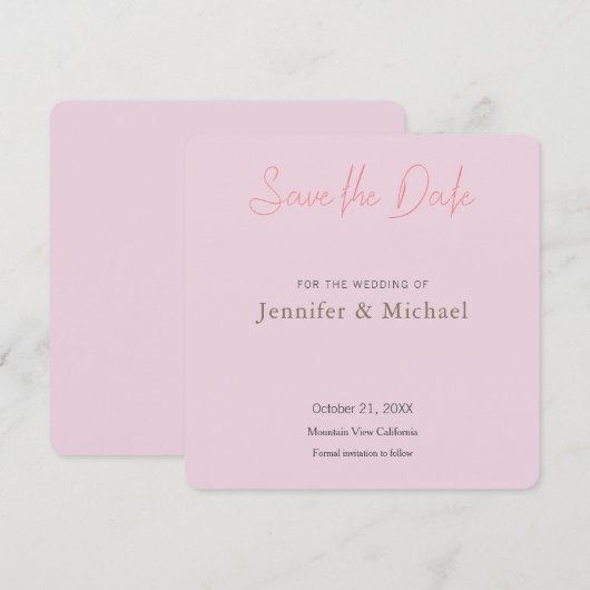 Trouw Professioneel Minimalistisch Eenvoudig Save The Date (Voorkant / Achterkant)