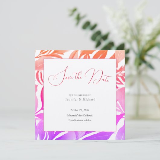 Trouw Professioneel Minimalistisch Leuke Bloem Save The Date (Staand voorkant)