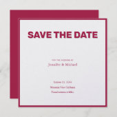 Trouw Professioneel Minimalistisch Roos Rood & Par Save The Date (Voorkant / Achterkant)