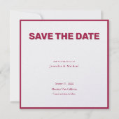 Trouw Professioneel Minimalistisch Roos Rood & Par Save The Date (Voorkant)