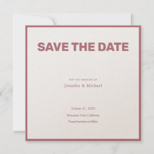 Trouw Professioneel Minimalistisch Roze Goud Kleur Save The Date